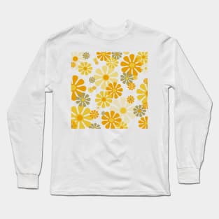 60's 70's Retro Flowers Fall Aesthetic Long Sleeve T-Shirt